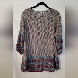 Cato Womens Blue and Red 3/4 Sleeve Tunic Size 18/20W